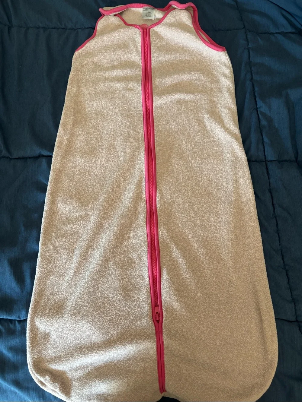 Baby Deedee Pink Fleece Sleep Sack with Hot Pink Trim